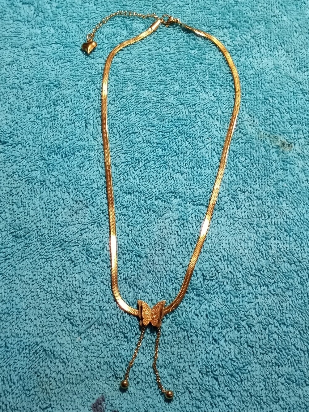 Gold Butterfly Pendant Adjustable Necklace - Women Jewelry